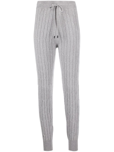Peserico Cable-knit Drawstring Track Trousers In Grau