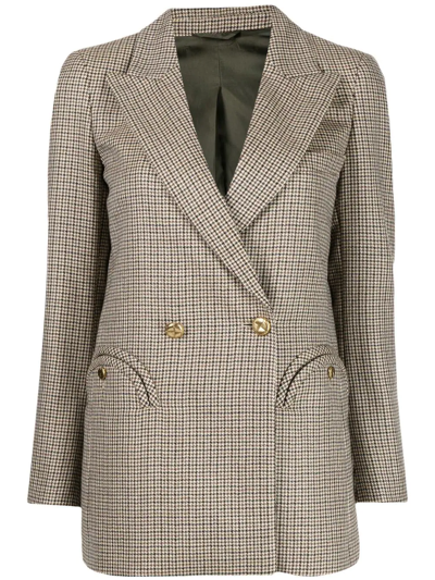Blazé Milano Kaos Houndstooth Wool-twill Suit Jacket In Light Brown