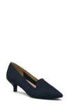 Adrienne Vittadini Pointed-toe Pump In Navy Fly Knit