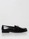 Valentino Black Leather Vlogo Chain Loafers In Black