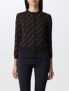 Balenciaga Logo-print Cropped Cardigan In Brown