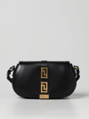 Versace Leather Greca Goddess Shoulder Bag With Golden Details In Black
