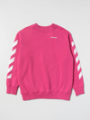 Off-white Fuchsia Sweatshirt For Girl With Logo In Fuchsia