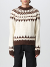 Saint Laurent Fair Isle-style Knitted Jumper In Yellow Cream