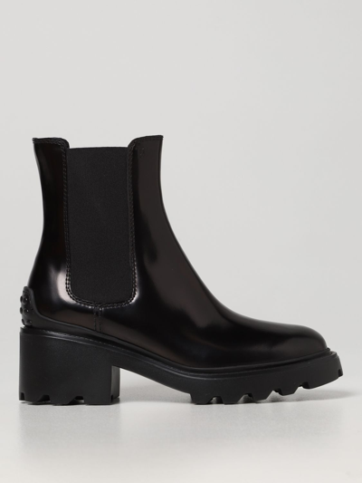Tod's Ankle Boots In Black Leather