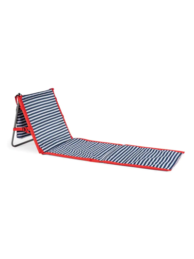 Picnic Time Beachcomber Oniva Blue Pinstripe Portable Beach Chair & Tote