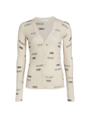 Helmut Lang Logo-print Wool Cardigan In Cement