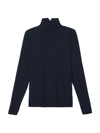 Lafayette 148 Split Collar Sweater In Navy