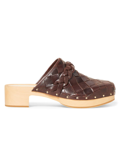 Loeffler Randall Polina Woven Leather Clogs In Brown