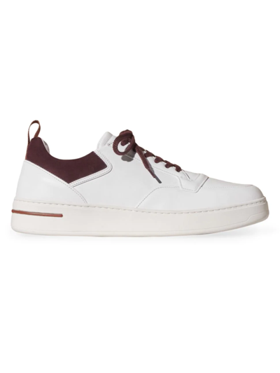 Loro Piana Newport Walk Sneakers In White Blackbarry Juice