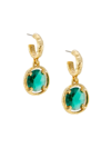 Oscar De La Renta Rivoli 14k Gold-plated & Crystal Glass Hoop Earrings In Aquamarine