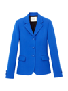 Lafayette 148 Wool-silk Blazer In Tile Blue