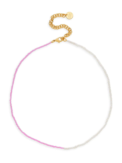Amber Sceats Women's Rylie 24k-gold-plated, 1mm Cultured Freshwater Pearl, & Glass Beaded Necklace In Pink