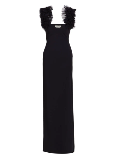 Chiara Boni La Petite Robe Aria Illusion Gown In Black