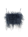 Lamarque Zaina Feather Bustier Top In Smoked Blue