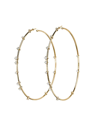 Mattia Cielo Women's Rugiada Diamanti 18k Yellow Gold, Titanium, & 1.10 Tcw Diamond Hoop Earrings