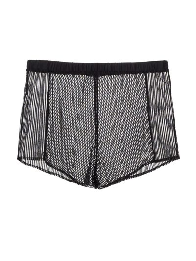 Kiki De Montparnasse Striped Lace Tap Shorts In Black