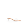 LARROUDE NEUTRAL VIVI LUCITE 60 LEATHER MULES,L104VIVITAN18612626