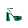 GIANVITO ROSSI GREEN DUA 70 PLATFORM PATENT LEATHER PUMPS,G9538470RICMET18686692