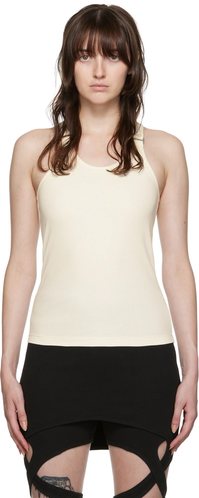 Dion Lee White E-hook Tank Top In Natural