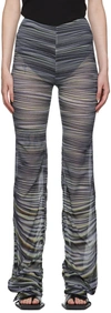 Dion Lee Blue Drape Print Gather Pants In Hyperreal