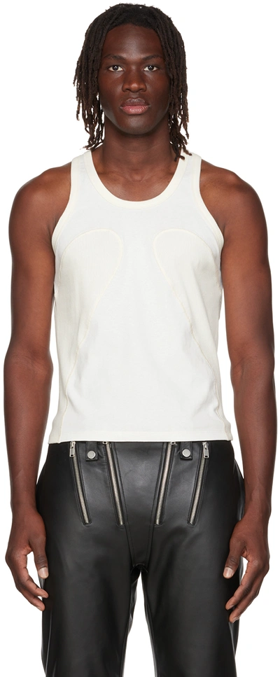 Dion Lee White Rib Shift Tank Top In Ivory/natural