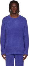 Dion Lee Ribbed-knit Fitted Sweatshirt In Blueprint