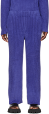 Dion Lee Ribbed-knit Slip-on Track Pants In Blueprint