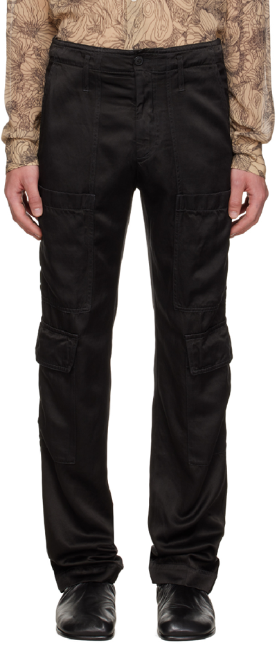 Dries Van Noten Black Four-pocket Cargo Pants In 900 Black