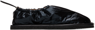 Dries Van Noten Men's Nylon Drawstring Slippers In 900 Black