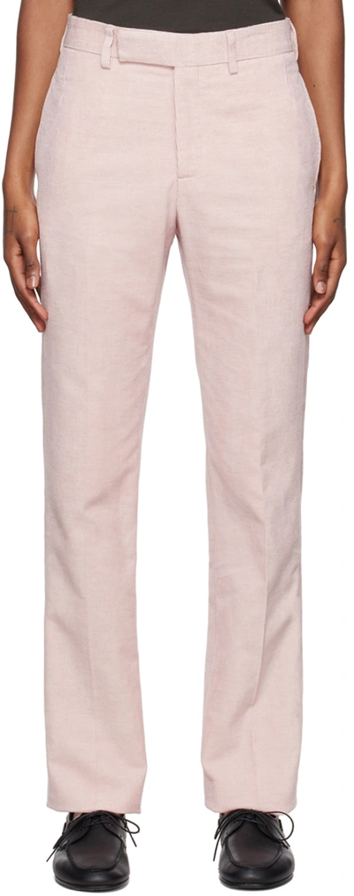 Gabriela Hearst Rhys Linen-blend Corduroy Suit Trousers In Blush