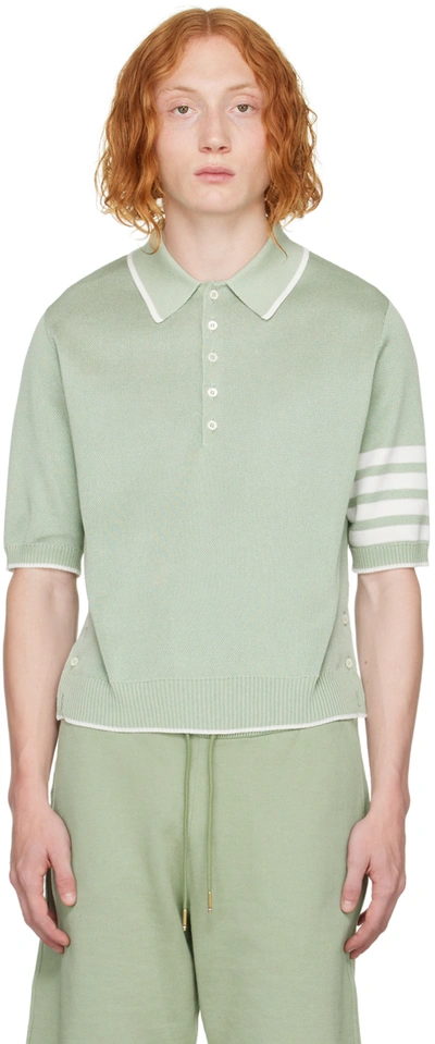 Thom Browne 四条纹polo衫 In Green