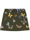 Dolce & Gabbana Short Jersey Skirt With Butterfly Print In Green