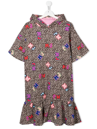 The Marc Jacobs Kids' Mj Leopard-print French Terry Dress In Brown