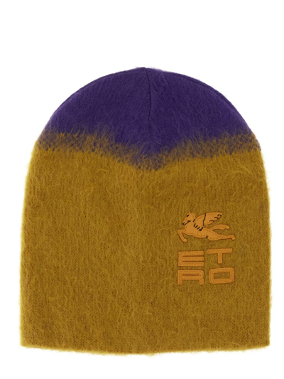 Etro Logoed Beanie In <p> Multicolor Beanie With Front Logo
