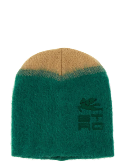 Etro Hat With Logo Patch In Green