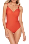 Miraclesuit Razzle Dazzle Siren One-piece Swimsuit In Tangelo Orange