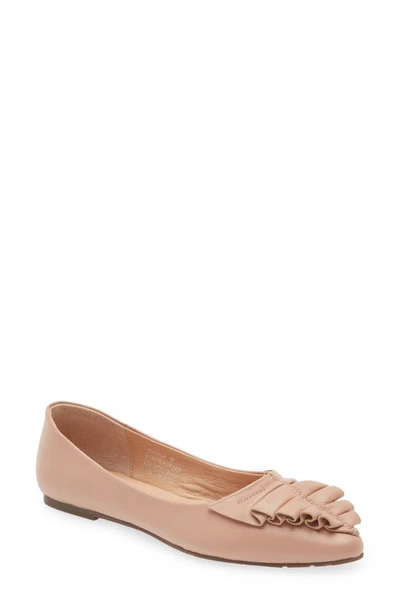 Chocolat Blu Gianni Pointed Toe Flat In Nude Leather