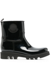 Moncler Ginette Logo Waterproof Rain Boot In Schwarz