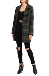 Belle & Bloom Ex-boyfriend Plaid Wool Blend Coat In Brown Plaid