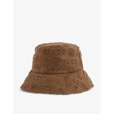 Lack Of Color Wave Sun-embossed Terry Cotton Bucket Hat In Коричневый