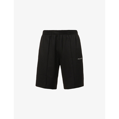 Mki Miyuki Zoku Brand-embroidered Relaxed-fit Stretch-woven Shorts In Black