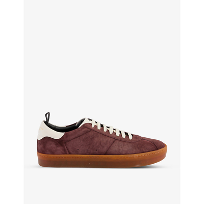 Officine Creative Kameleon Logo-print Suede Low-top Trainers In Wine