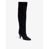 Isabel Marant Riria Heeled Suede Knee-high Boots In Black