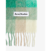 Acne Studios Vally Checked Alpaca-blend Scarf In Green/grey