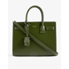 Saint Laurent Sac De Jour Nano Shiny Leather Satchel Bag In Dark Pine/gold