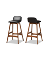 Baxton Studio Darrin Mid-century Modern Wood Counter Stool Set, 2 Piece