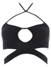 Andreädamo Ribbed-knit Halterneck Bralette In Black