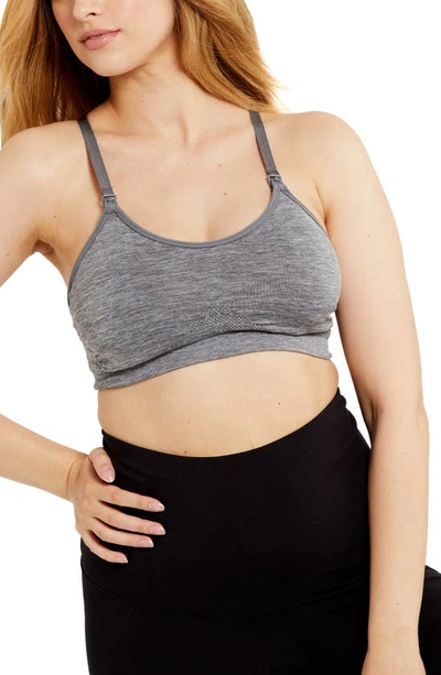 A Pea In The Pod Seamless Maternity And Nursing Multi-strap Racerback Bra In Grey Melange