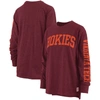 Pressbox Heathered Maroon Virginia Tech Hokies Two-hit Canyon Long Sleeve T-shirt In Maroon